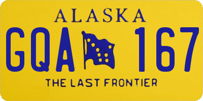 AK license plate GQA167