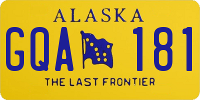 AK license plate GQA181