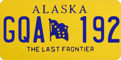 AK license plate GQA192