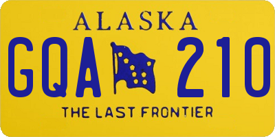 AK license plate GQA210
