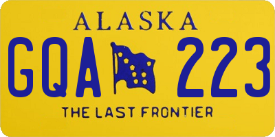 AK license plate GQA223