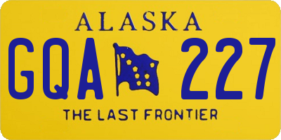 AK license plate GQA227