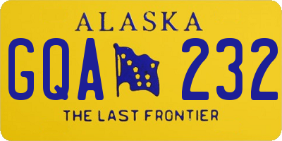 AK license plate GQA232