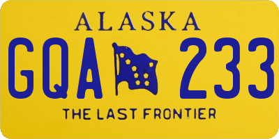 AK license plate GQA233