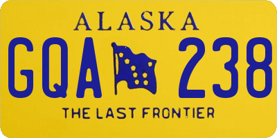 AK license plate GQA238