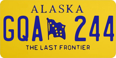 AK license plate GQA244