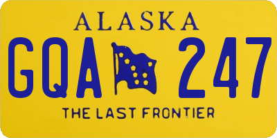 AK license plate GQA247
