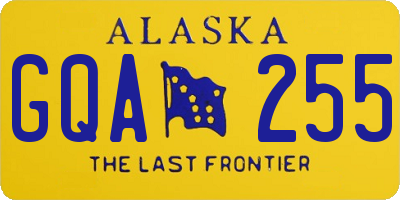 AK license plate GQA255