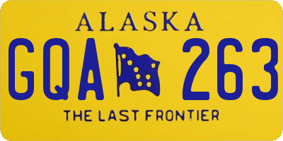 AK license plate GQA263