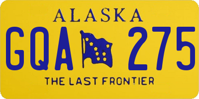 AK license plate GQA275