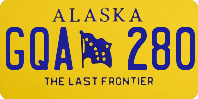 AK license plate GQA280