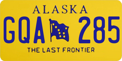AK license plate GQA285