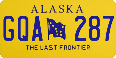 AK license plate GQA287