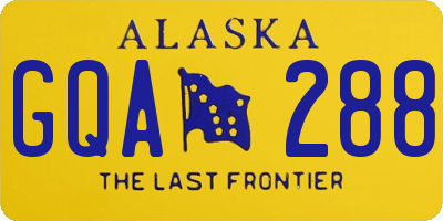 AK license plate GQA288