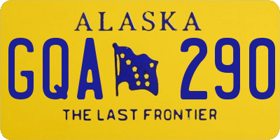 AK license plate GQA290