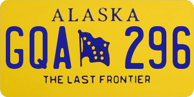 AK license plate GQA296