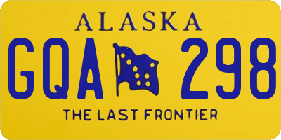 AK license plate GQA298