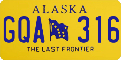 AK license plate GQA316