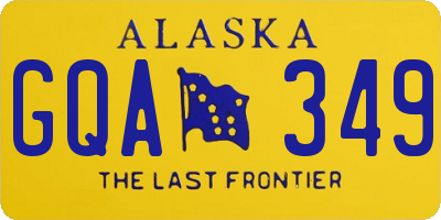AK license plate GQA349