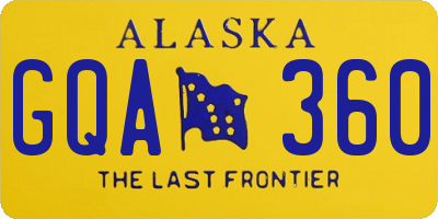 AK license plate GQA360