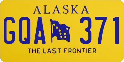AK license plate GQA371