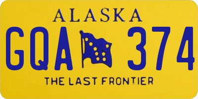 AK license plate GQA374