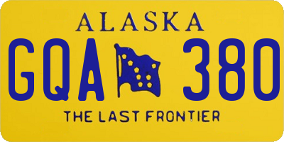 AK license plate GQA380