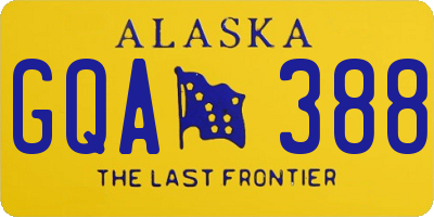 AK license plate GQA388