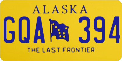 AK license plate GQA394