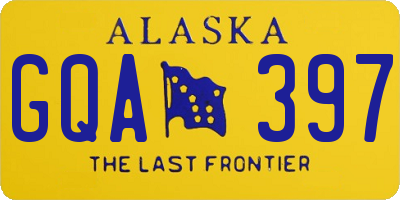 AK license plate GQA397