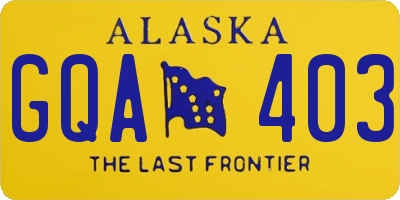 AK license plate GQA403