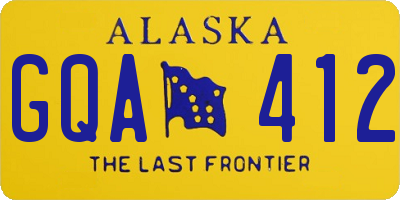 AK license plate GQA412