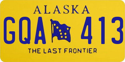 AK license plate GQA413
