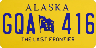 AK license plate GQA416