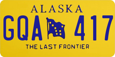 AK license plate GQA417