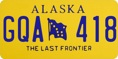 AK license plate GQA418