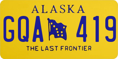 AK license plate GQA419