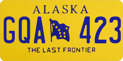 AK license plate GQA423