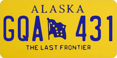 AK license plate GQA431