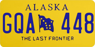 AK license plate GQA448