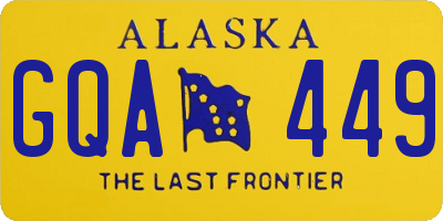 AK license plate GQA449