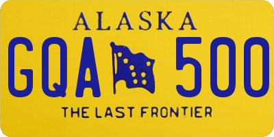 AK license plate GQA500