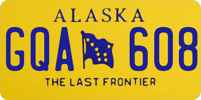 AK license plate GQA608