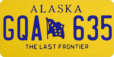 AK license plate GQA635