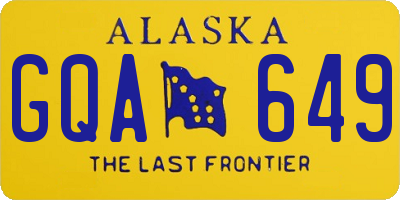 AK license plate GQA649