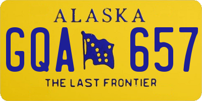 AK license plate GQA657