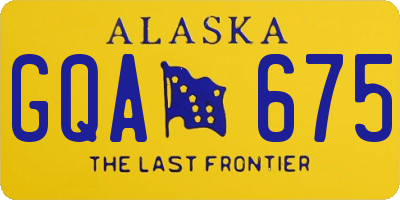 AK license plate GQA675