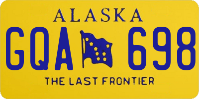 AK license plate GQA698