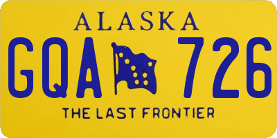 AK license plate GQA726