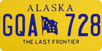 AK license plate GQA728